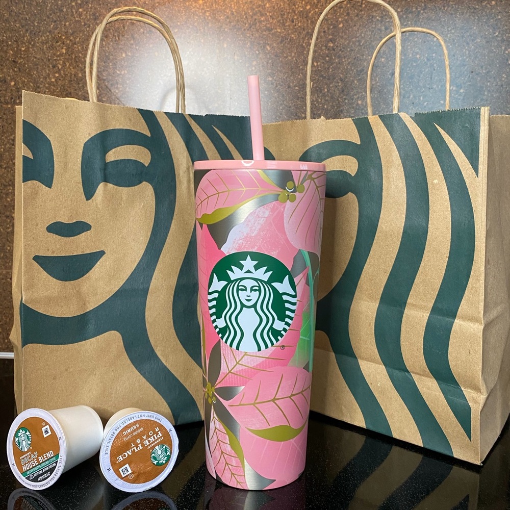 🌺STARBUCKS🌺 Winter 2020 Pink Poinsettia Cold Cup